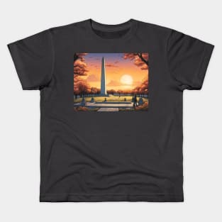 Washington monument at sunset Kids T-Shirt
